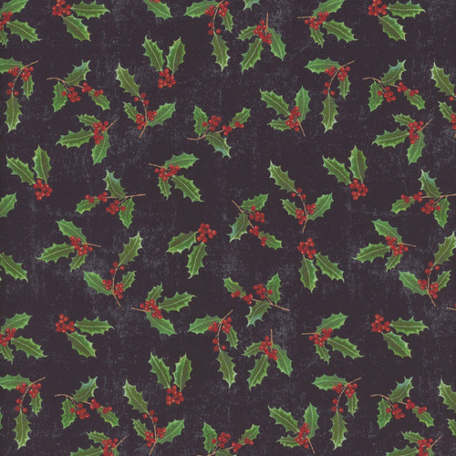 Windham Fabrics Holiday Splendor Touch of Holly Black