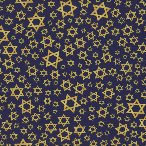 Timeless Treasures Fabrics Hanukkah Navy Star Of David