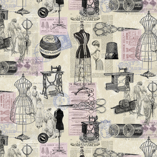 Timeless Treasures Fabrics Sewing Room Multi Cats On Quilts