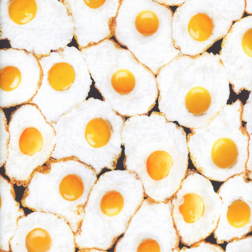 Timeless Treasures Fabrics What's For Breakfast? White Fried Eggs