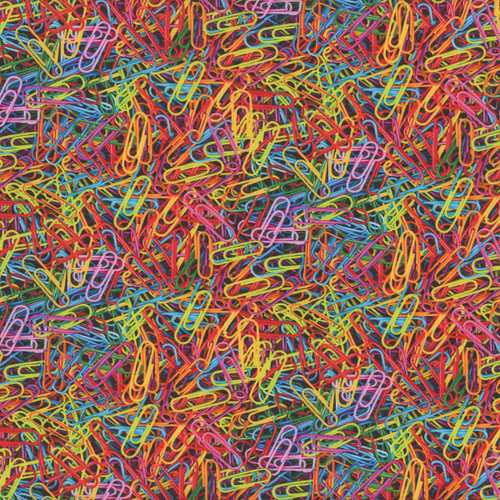 Timeless Treasures Fabrics Sewing Room Multi Paper Clips
