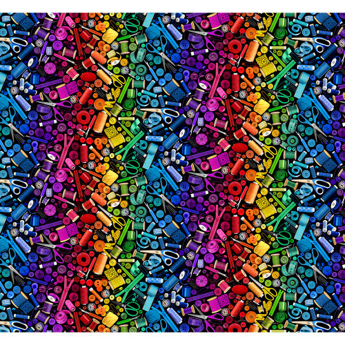 Timeless Treasures Fabrics Sewing Room Black Ombre Sewing Supplies