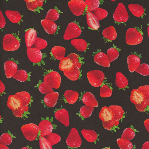 Timeless Treasures Fabrics Rendezvous Black Strawberries