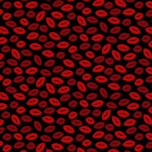 Timeless Treasures Fabrics Rendezvous Red Lipstick Kisses