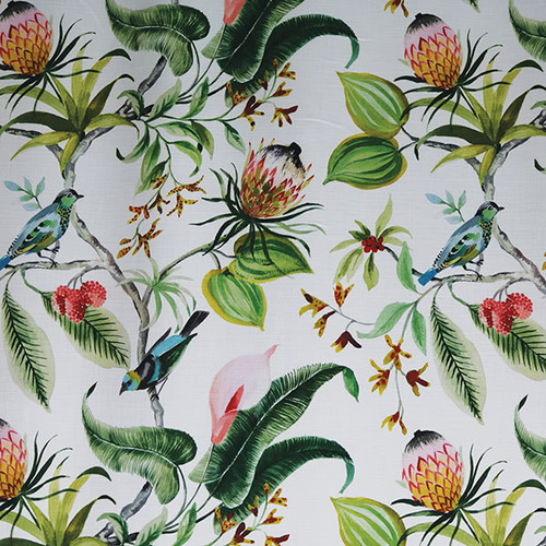 Hamilton Paradise Leaf Tropical Flowers and Foliage with Birds