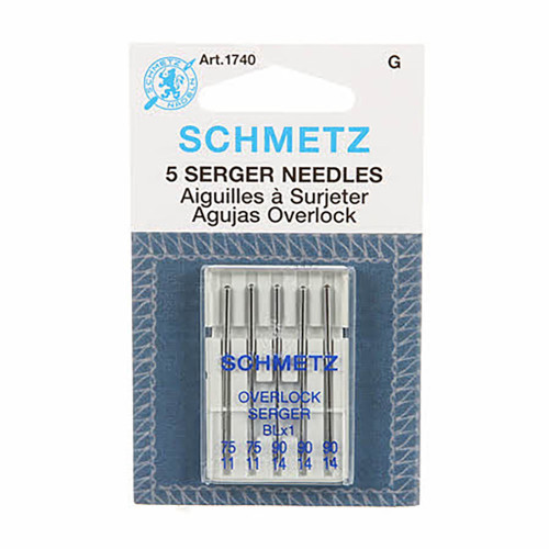 Schmetz Serger / Overlock BLX-1 Machine Needles, Sizes 11/75 & 14/90 - 5/pkg.