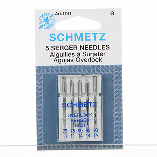 Schmetz Overlock / Serger DC-1 Machine Needles, Sizes 11/75 & 14/90 - 5/pkg.