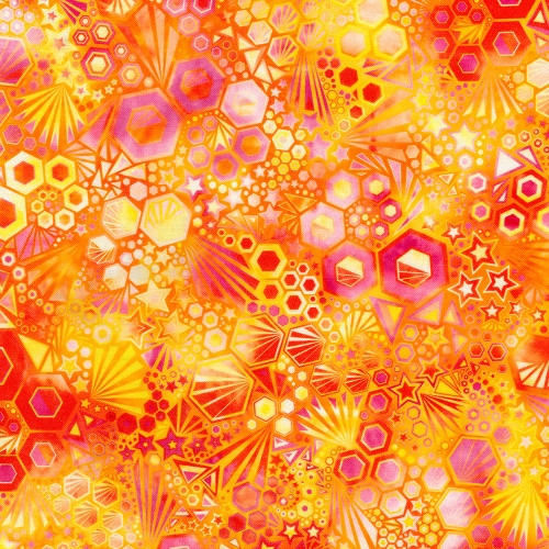 Robert Kaufman Fabrics Phantasma Flame Stars and Geos