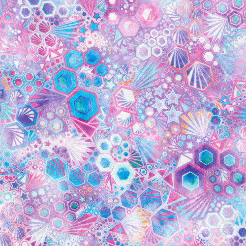 Robert Kaufman Fabrics Phantasma Orchid Stars and Geos