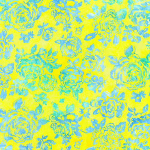 Robert Kaufman Fabrics Azure Breeze Artisan Batiks Sunshine Tea Roses