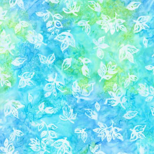Robert Kaufman Fabrics Azure Breeze Artisan Batiks Sea Glass Leaf Spray