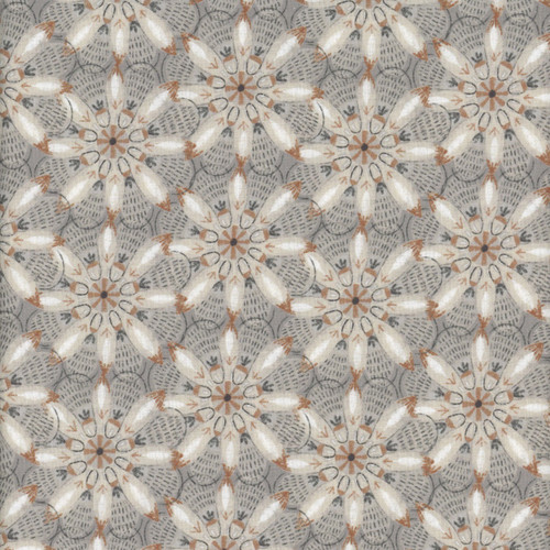 Blank Quilting Fabrics Zanzibar Danielle Hartgers Gray Kaleido Flower