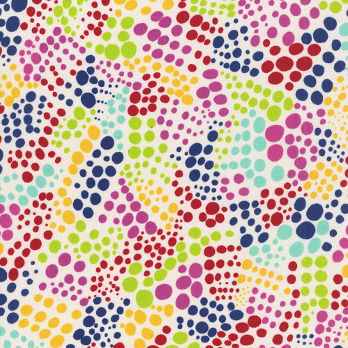 Studio E Fabrics Dot to Dot 118 Inch Wide Quilt Backing Rainbow White