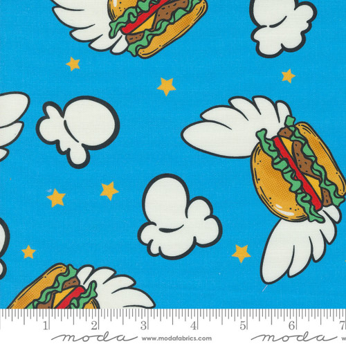 Moda Fabrics Snack Shack Crystal Manning Blueberry Divine Hamburgers