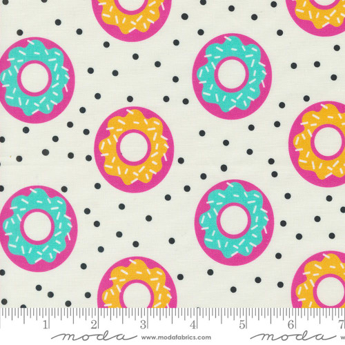 Moda Fabrics Snack Shack Crystal Manning Cream Frosted Doughnuts