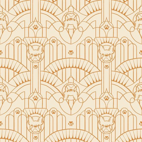 Moda Fabrics Dog Park Ruby Star Society Art Deco French Bulldogs Shell