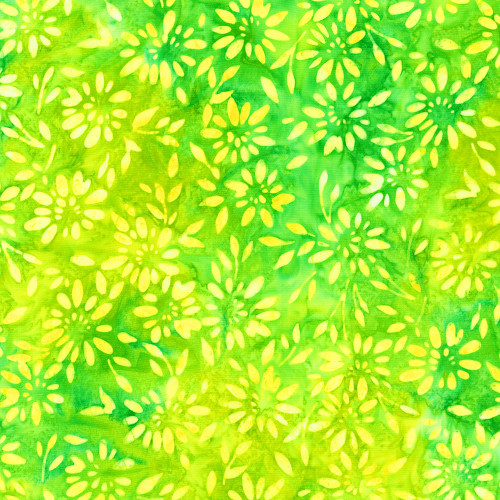 Bees and Flowers Artisan Batiks by Robert Kaufman Fabrics Lime Flowers