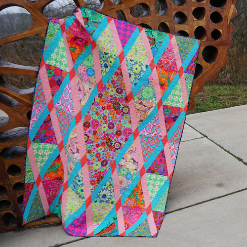 FreeSpirit Fabrics Kaffe Fassett August 2024 Diamonds in the Rough Rainbow Sherbet Quilt Kit