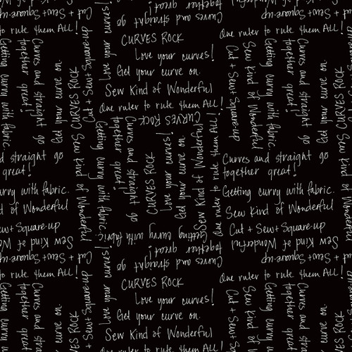 Free Spirit Fabrics Collaboration Writing on the Wall Curves Black