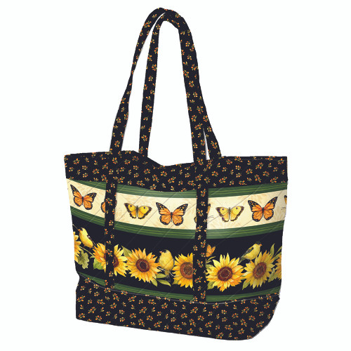 Wilmington Prints Sunflower Splendor Susan Winget Sunflowers Finches and Butterflies Tote Bag Kit