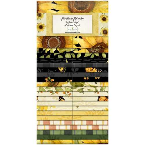 Wilmington Prints Sunflower Splendor Susan Winget Fabric Strips 40 Karat Crystals