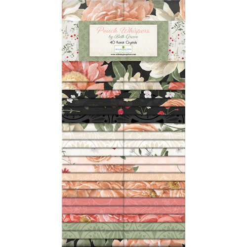 Wilmington Prints Peach Whispers Beth Grove 40 Karat Crystals 2.5 Inch Strips