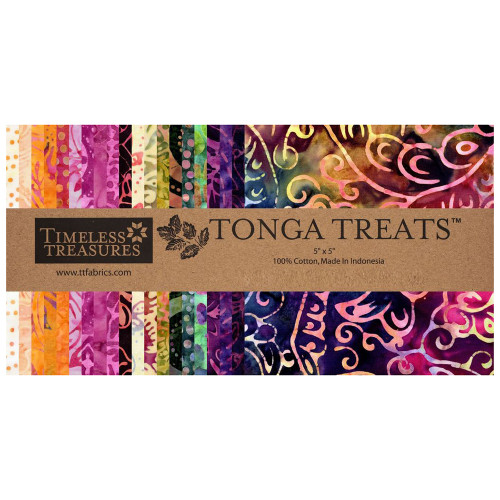 Timeless Treasures Fabrics Tonga Batiks Sunset Sunset Charm Squares 42 Five Inch