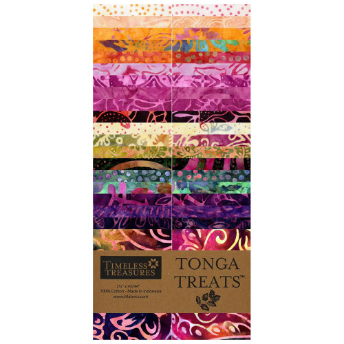 Timeless Treasures Fabrics Tonga Batiks Sunset Sunset 40 Fabric Strips