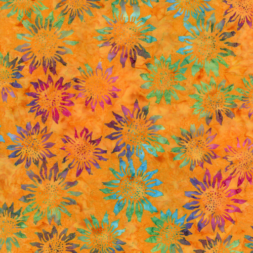 Timeless Treasures Fabrics Tonga Batiks Sunset Sunset Tie Dye Sunflowers