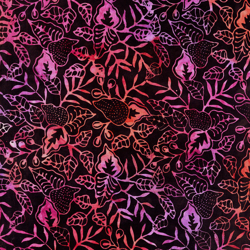 Timeless Treasures Fabrics Tonga Batiks Sunset Orchid Straberry Plant