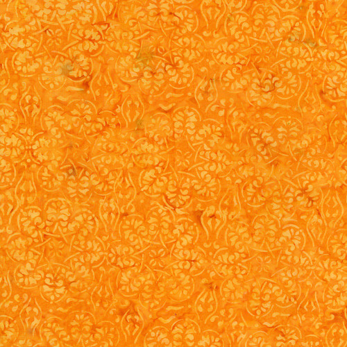 Timeless Treasures Fabrics Tonga Batiks Superstar Orange Damask Floral