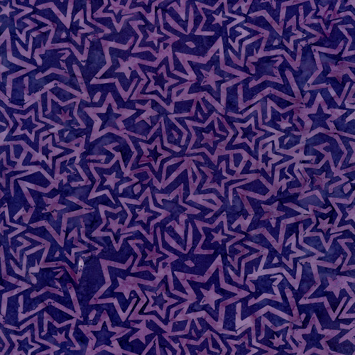 Timeless Treasures Fabrics Tonga Batiks Superstar Grape Packed Tie Dye Stars