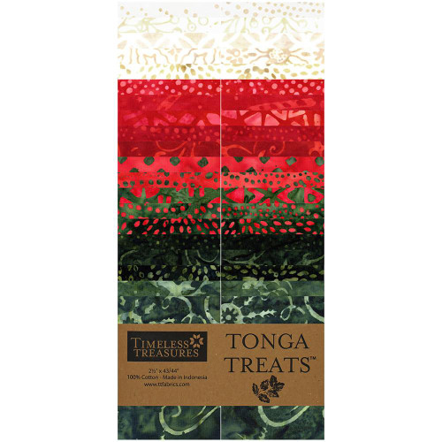 Timeless Treasures Festive Tonga Batiks Festive Fabric Strips 40 Pc