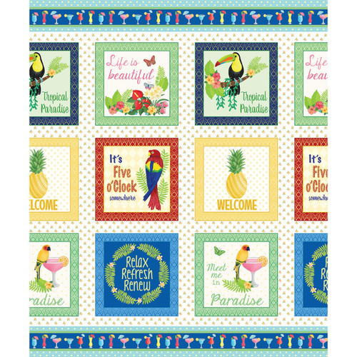Benartex Fabrics Island Time by Andi Metz Island Time Panel Multi