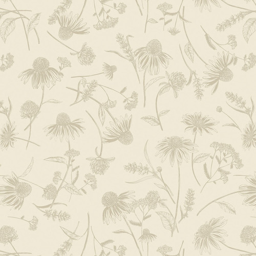 Benartex Fabrics Bee Haven Rachel Rossi Designs Coneflower Tonal Wide 108 Inch Natural