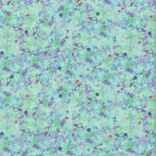 Clothworks Fabrics Garden Fresh by Sue Zipkin Aqua Blue Floral Foliage