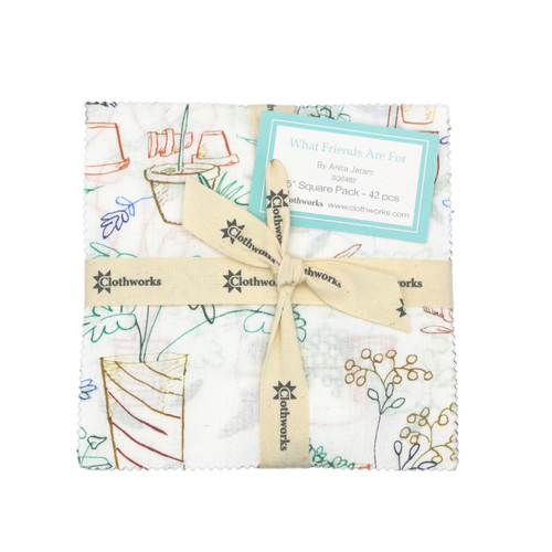 Clothworks Fabrics What Friends Are For by Anita Jeram Charm Squares 5 inch Squares