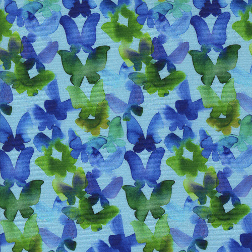 Moda Fabrics Playgrounds Amarilys Henderson Aqua Butterflies