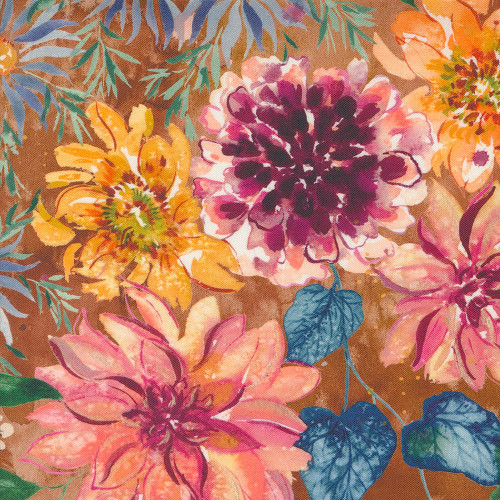 Moda Fabrics Floribunda Create Joy Project Brown Amber Mixed Flowers