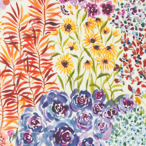 Moda Fabrics Floribunda Create Joy Project Multi Cloud Floral Border Garden