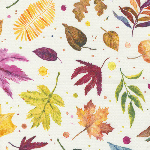 Moda Fabrics Floribunda Create Joy Project White Cloud Tossed Leaves