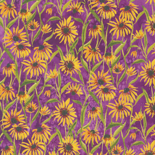 Moda Fabrics Floribunda Create Joy Project Purple Violet Coneflowers