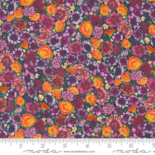 Moda Fabrics Floribunda Create Joy Project Dark Blue Midnight Packed Small Flowers