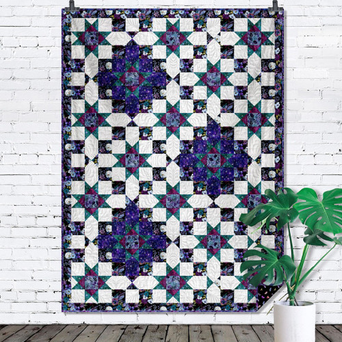 Clothworks Fabrics Midnight Dreams  Star Shine Quilt Kit