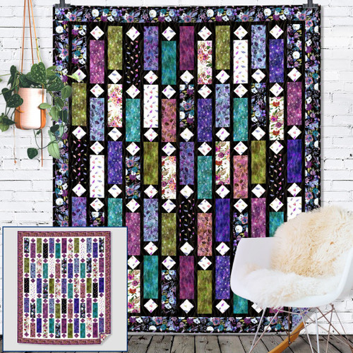 Clothworks Fabrics Midnight Dreams  Punctuation Quilt Kit