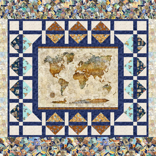 Quilting Treasures Fabrics Globetrotter by Dan Morris World Traveler Quilt Kit