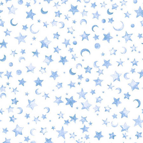 Quilting Treasures Fabrics Lil Wizards Dan Morris Blue Moon & Stars 108 Inch Quilt Back