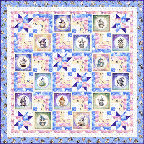 Quilting Treasures Fabrics Lil Wizards Dan Morris Sky Full of Magic Digital Quilt Top