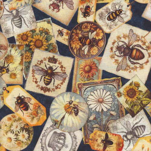 Quilting Treasures Fabrics Queen Bee by Dan Morris Seed Package Collage