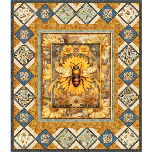 Quilting Treasures Fabrics Queen Bee by Dan Morris Queen Bee Digital Quilt Top